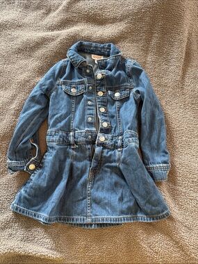 Cat and Jack Girls' Blue Denim Jacket Dress